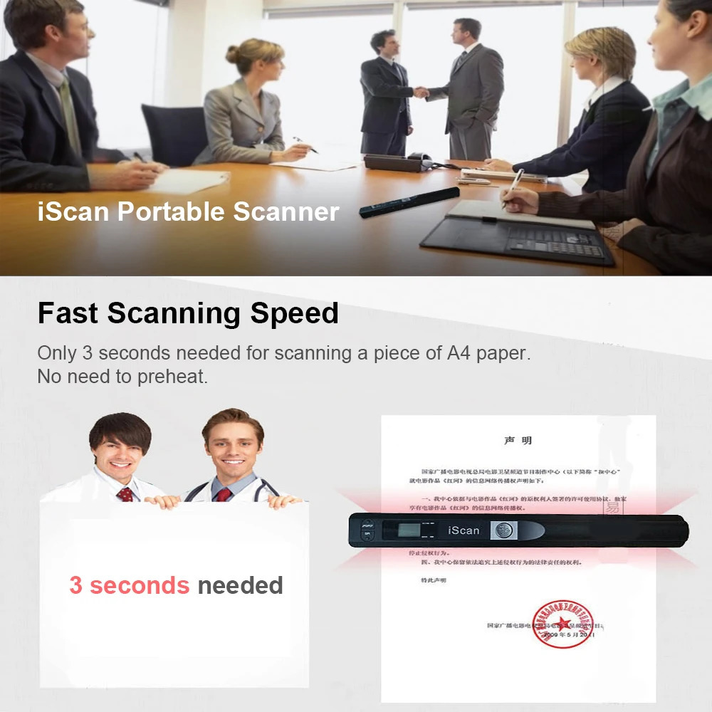 iScan Portable Scanner Mini Handheld Document Scanner Automotriz A4 Book Scanner for JPG and PDF Format 300600900 DPI 240507