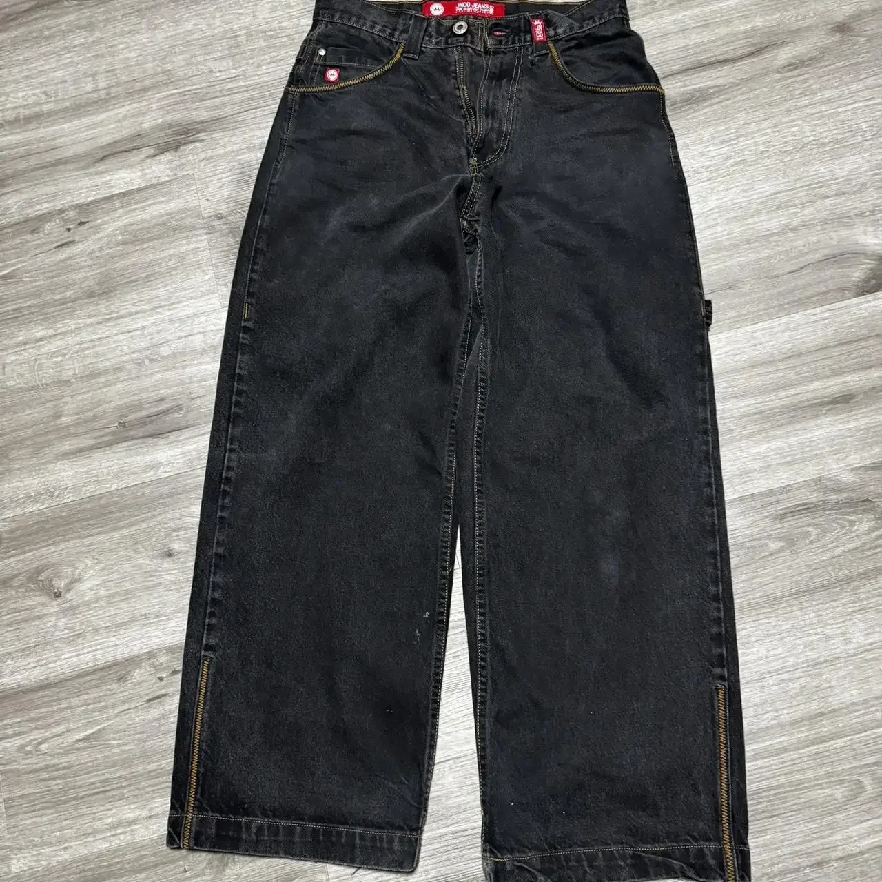 Harajuku Hip Hop Retro Skull Streetwear JNCO Jeans Y2K Mens Graphic Baggy Jeans Black Pants Punk Rock Gothic Wide Leg Trousers 240429