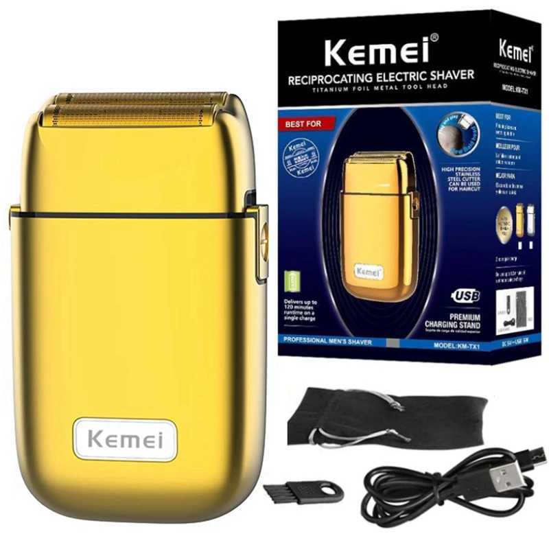 Electric Shavers Kemei Tx1 Full Metal Electric Shaver For Men Hair Beard Electric Razor Bald Head Shaving Machine Finishing Fades Rechargeable T240509