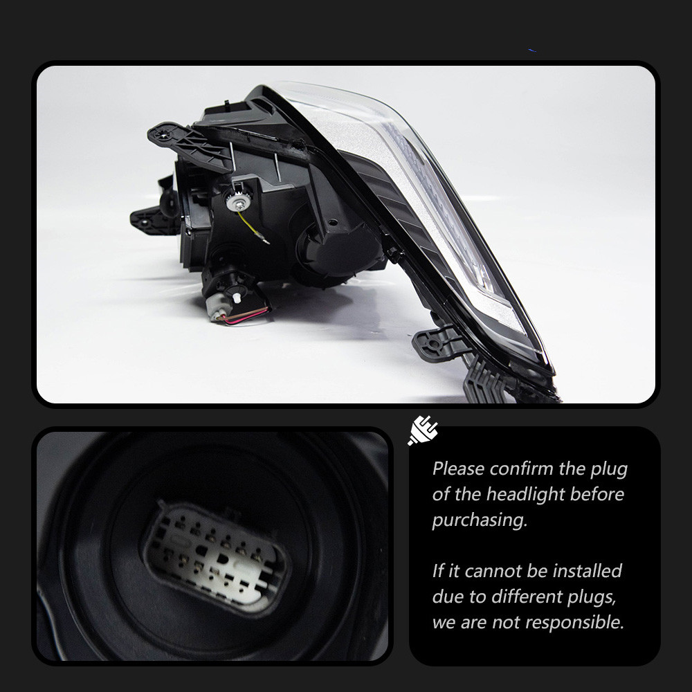 Headlight For Cadillac ATS 2014-20 17 LED Streamer Steering Day Running Turning Signal Head Lamps Assembly