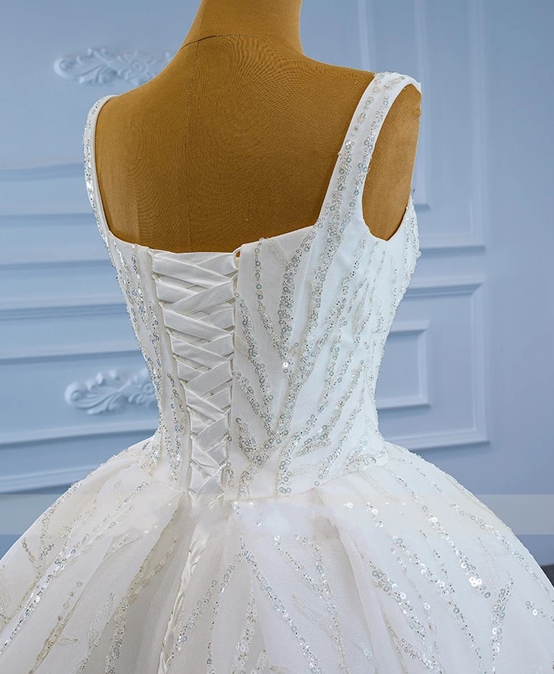 2024 New Arrival Ball Gown Wedding Dresses Spaghetti Straps Sequined Lace Bride Formal Gowns Robe Mariage Vestidos De Novia Customed