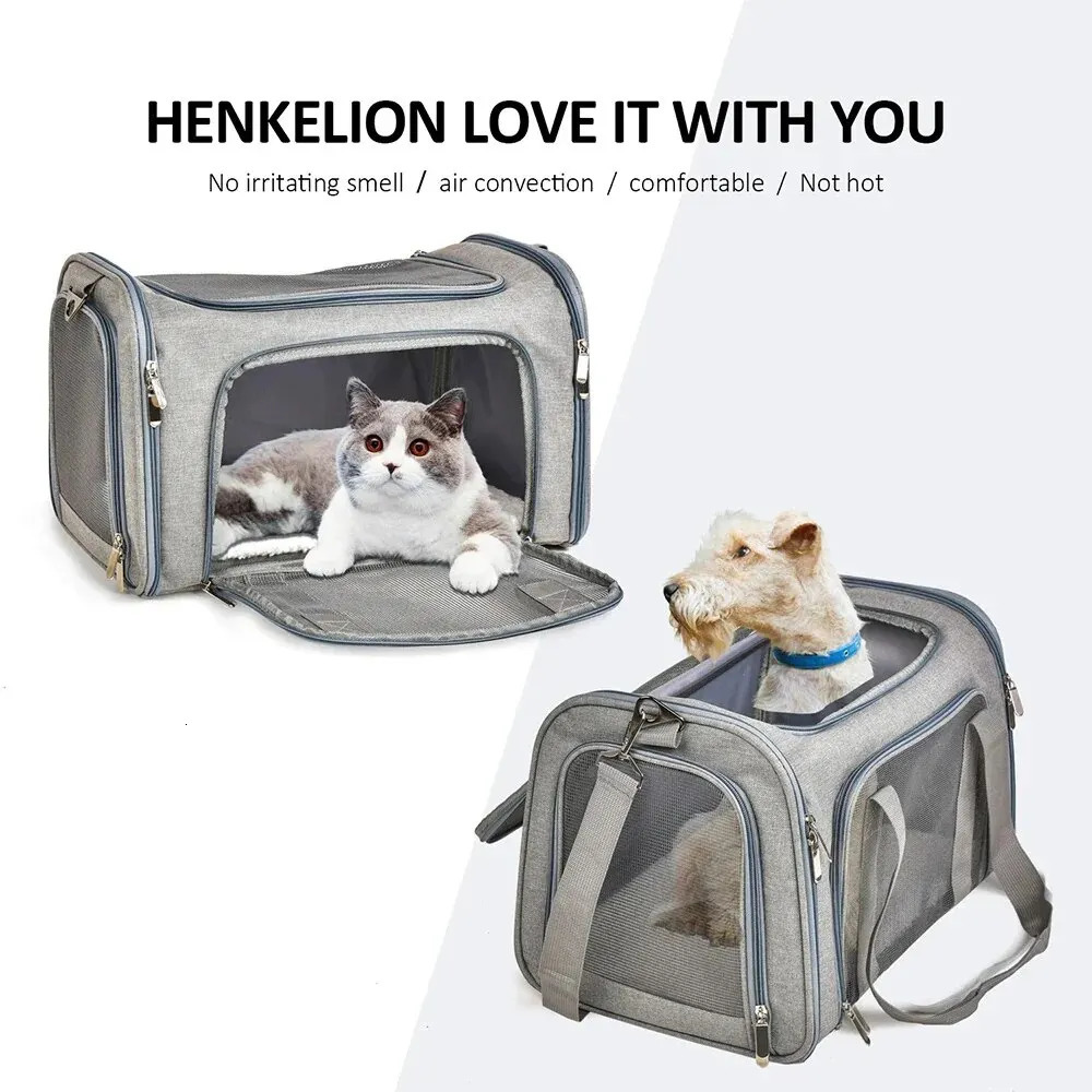 Dog Bag Soft Side Backpack Cat Pet Carriers Dog Travel Bags Airline Approved Transport For Small Dogs Cats Outgoing 240422