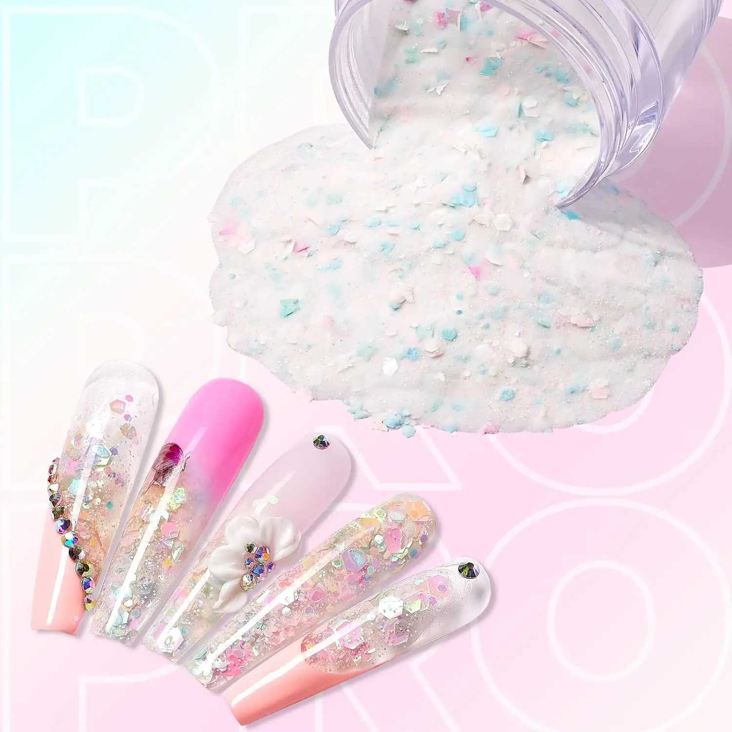 Nail Gel Makartt Acrylic Powder 2oz Glitter for Extension Professional Shiny Nails Q240507