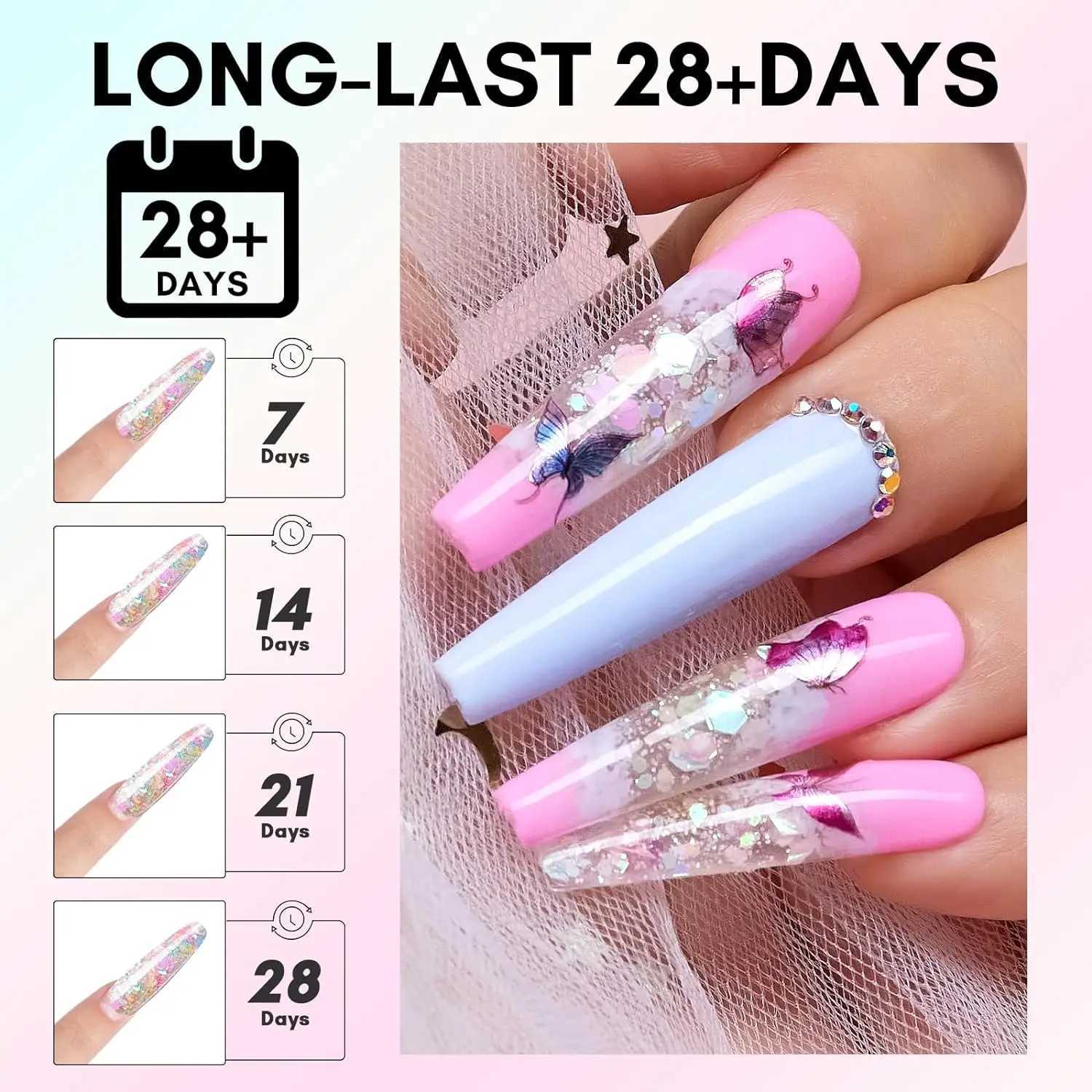 Nail Gel Makartt Acrylic Powder 2oz Glitter for Extension Professional Shiny Nails Q240507