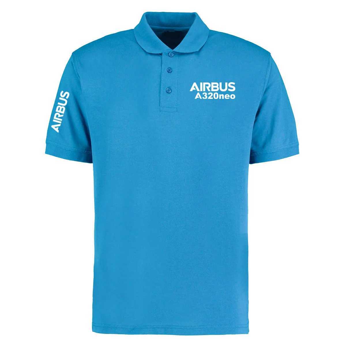 Men's Polos New Top T-shirt Fashion Leisure Aircraft Pilot Mens Cotton Polo Shirt Airbus A320neo Printed Q240508