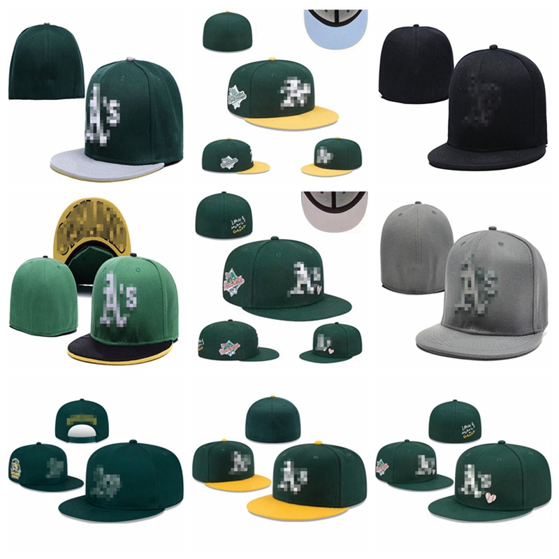 Athletics- AS letter Baseball caps Hip Hop bones For Men Women Gorras Planas Full Closed Fitted Hats