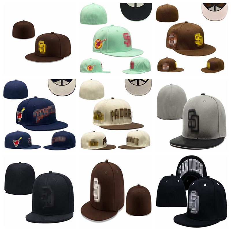 Wholesale Baseball caps Padreses- SD letter Men's classic mens & women newest designer gorras bones embroidered hiphop bboy Full Closed Fitted Hats