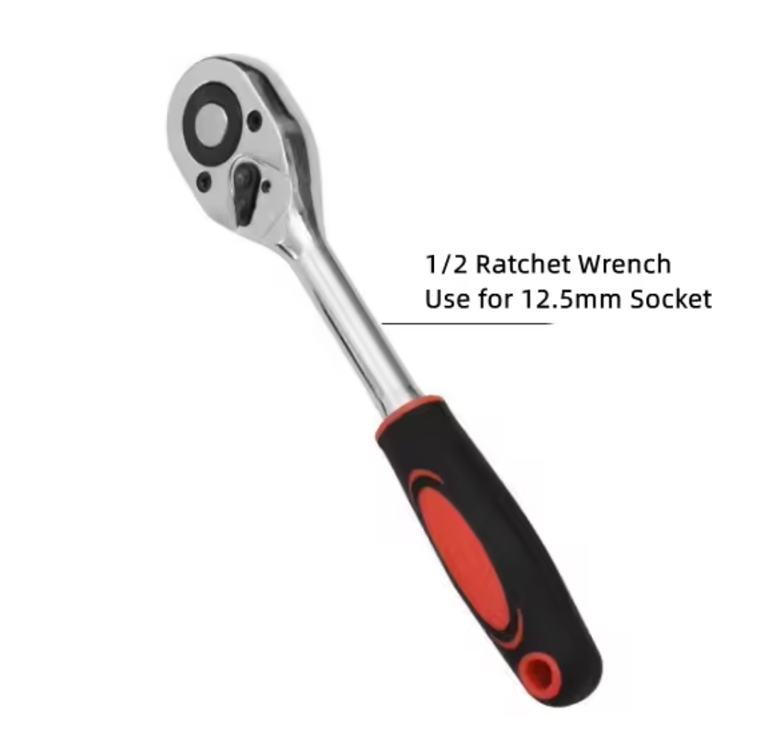 Versatile 12pc 1/2 inch Auto Repair Hand Tool Set w/Case - Sturdy Steel and Plastic Construction