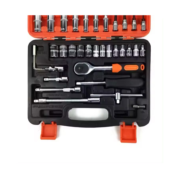 Versatile 53 Pieces Car Repair Ratchet Spanner Set Compact Organized Boxed Mechanics' Essential Tools