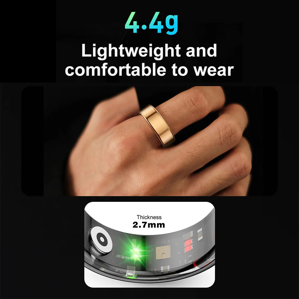COLMI R02 Smart Ring Health Monitoring IP68 3ATM Waterproof Multi-sport Mode Military Grade Steel Shell For Men Women 240504