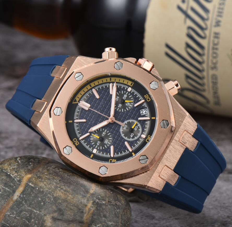 Luxury Mens womens High quality A P quartz watches oak hexagon bezel man lady brand Fashion Rubber strap Sports men women Wristwatches Modern watches bracelet #7687