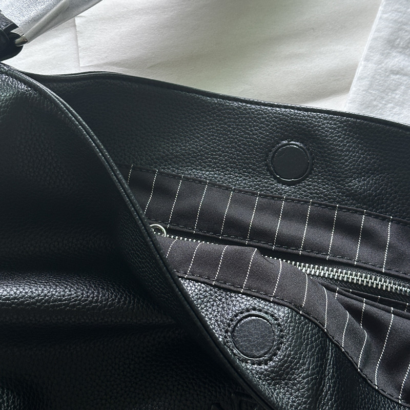 Brand Saturn Tote Bags Vintage Black Leather Hobo Large Capacity Crossbody Bag