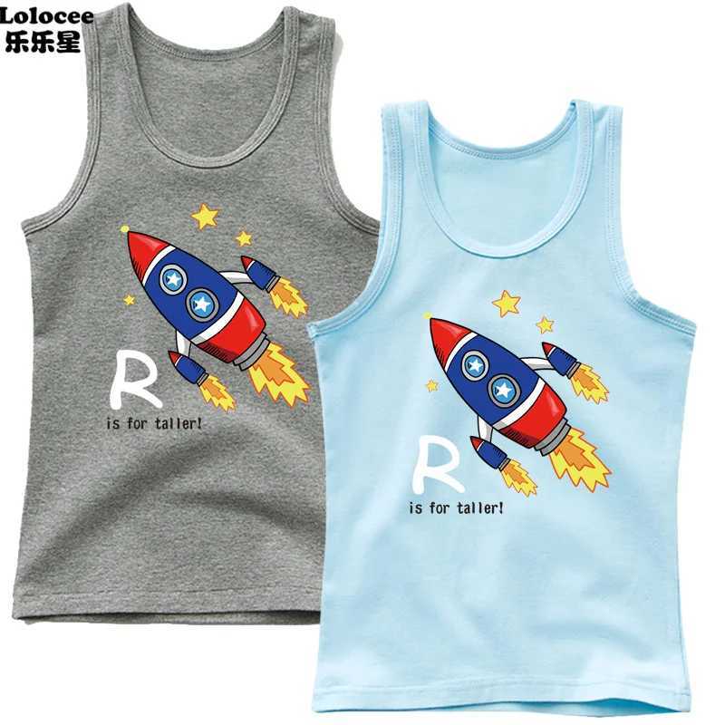 T-shirts Astronauts Cherish The Lunar Environment Funny Print Tank Top Boys Cotton Summer Sleeveless T-shirt Hip Hop SingletsL24729