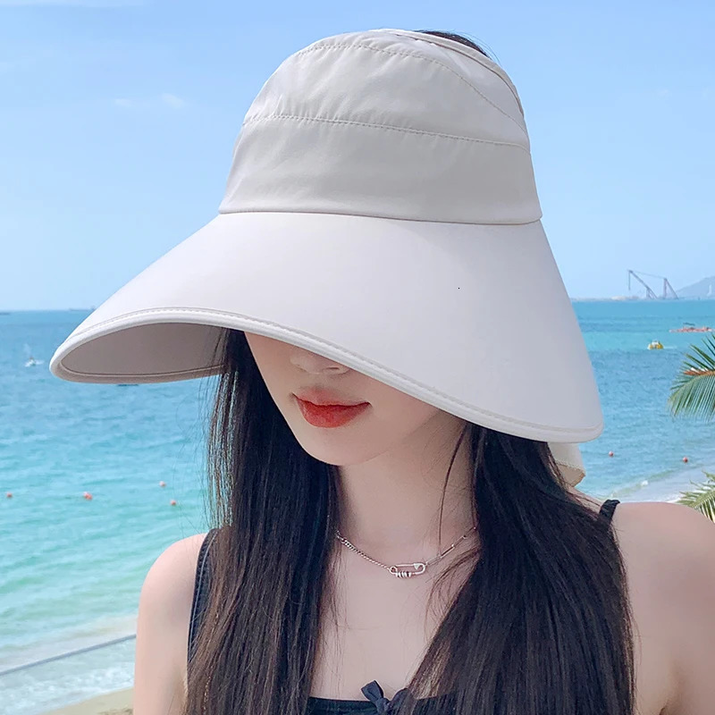 Womens summer hat for wide Brim UV neck protection solar beach bucket hat foldable ponytail travel Panama womens hat 240429