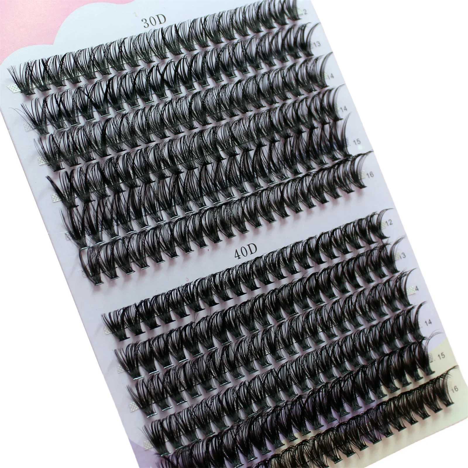 JYQB False Eyelashes Cluster Lashes 30/40D Mix 12-16mm eyelash extension natural thick false eyelashes 3D Russian striped personal cluster d240508