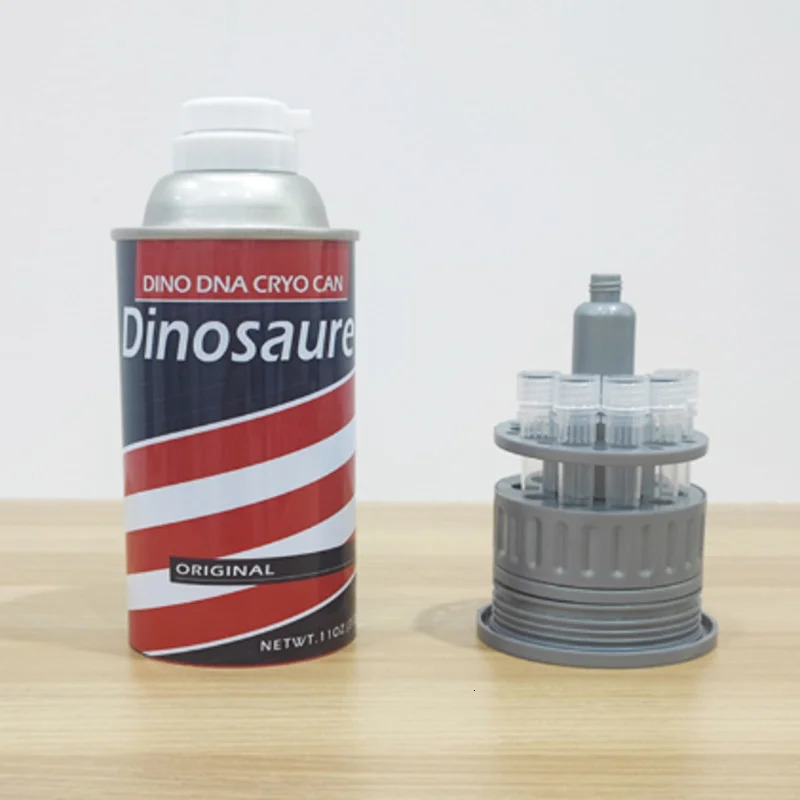 Barbasol Dennis Nedry Jurassic Park Movie Dinosaur DNA Tube Jar Canister Decoration Prop Desktop Ornament Party Gifts 240508