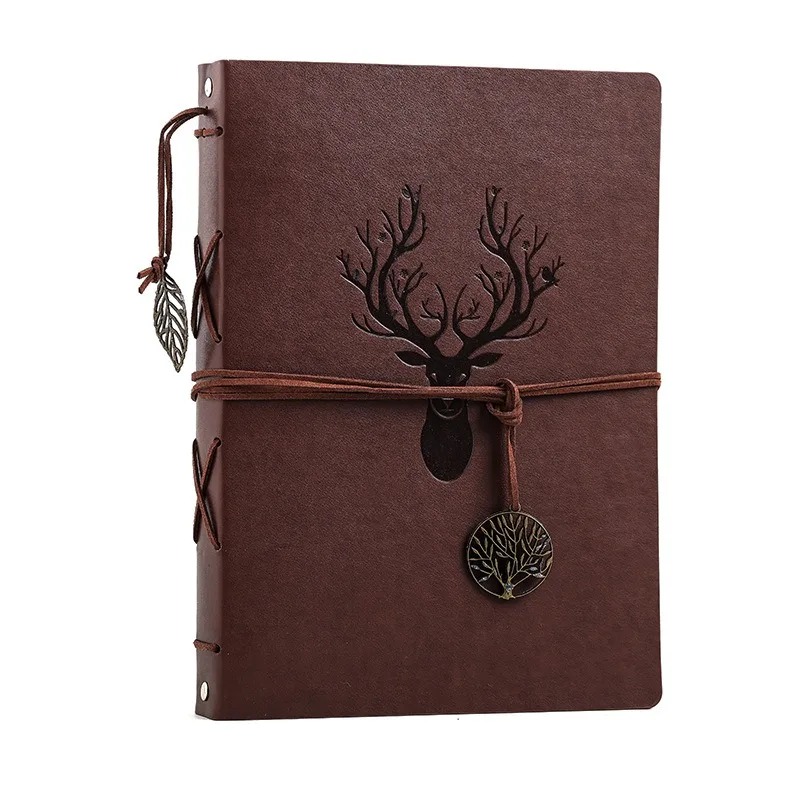 Vintage Leather Scrapbooking 30 Sheets (60 pages) Album Photo Memories Book Refillable Black Pages Kraft Papper