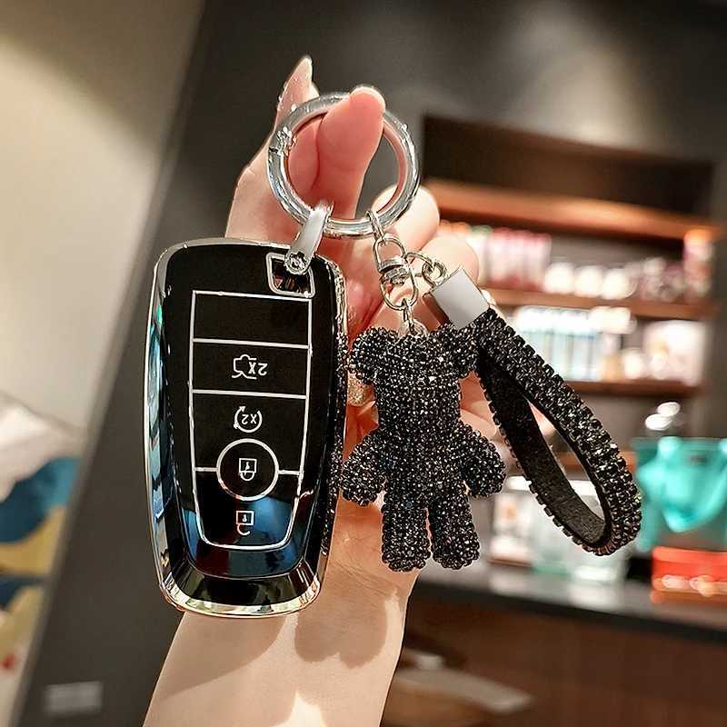 Car Key TPU Car Remote Key Case Cover Shell Fob For Ford Mustang Explorer Ecosport Edge Fusion F150 F250 F350 Protector Holder Keyless T240509