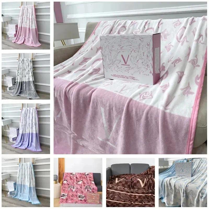 Blankets Designer Blanket 150X200cm Brand Letter L Air Fashion Conditioning Travel Bath Towel Soft Winter Fleece Shawl Throw