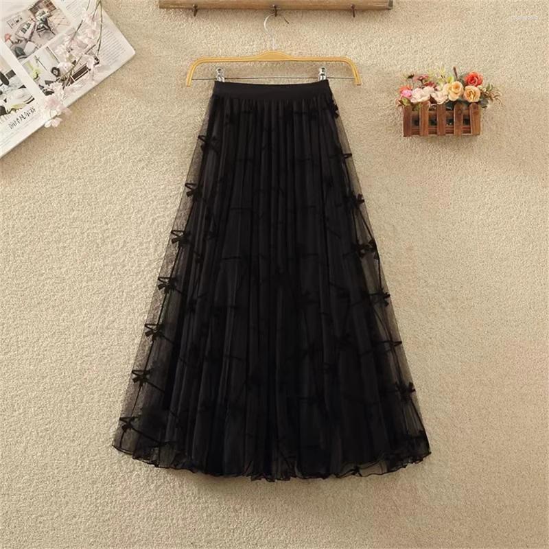 Skirts 2024 Spring Womens Skirt Korean Fashion Long Summer Autumn High Waist Midi Maxi Vintage Black