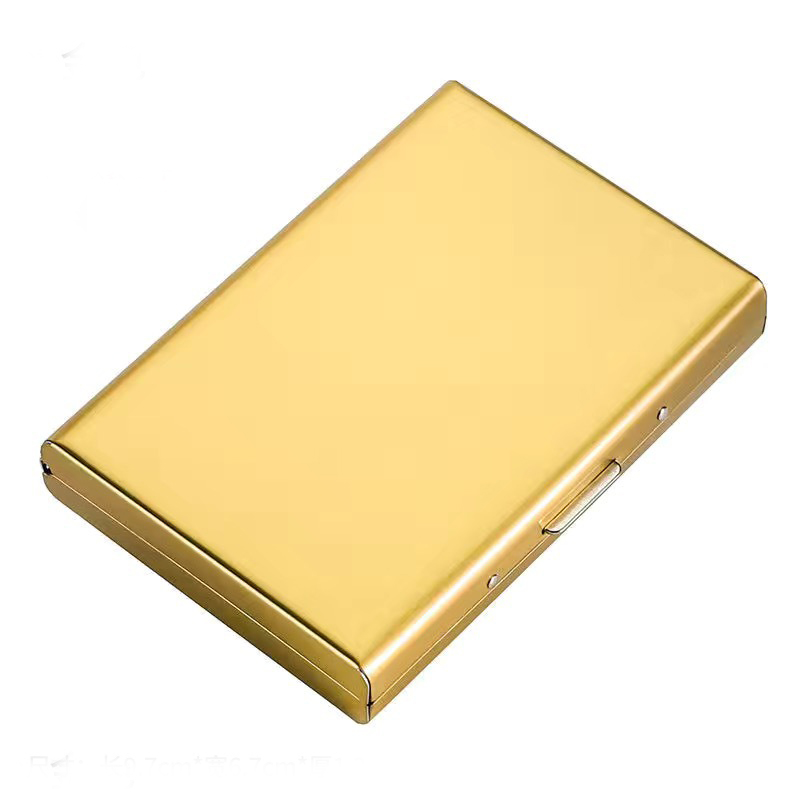 RFID Metal Anti-theft Card Holder Men Business ID Credit Cards Stainless Steel Box Waterproof Wallet Bank Card Office Card Case Stainless steel