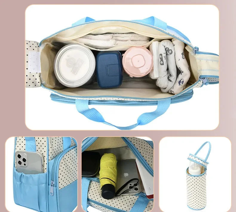 Diaper Bags 5pcsset Baby Diaper Bag Mummy Maternity born Accessories Bag Large Capacity Baby Bag for Mom Travel Stroller Organizer 240508 H250218