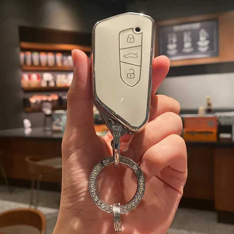 Car Key Fashion TPU Car Key Case Cover Shell For VW Volkswagen ID3 ID4 Golf 8 Cupra Skoda SEAT Octavia A8 Leon MK4 Formentor Keychain T240509