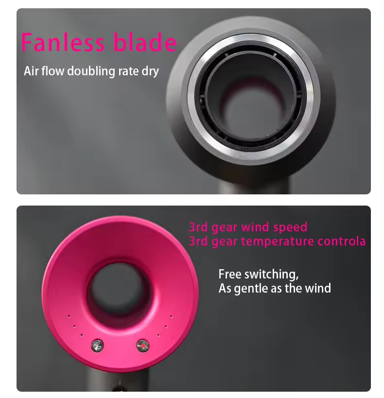 Hair H08 anion professional salon hairdressing 5 in 1 rotary connected nozzle traveler home hot and cold constant temperature high speed blow dryer