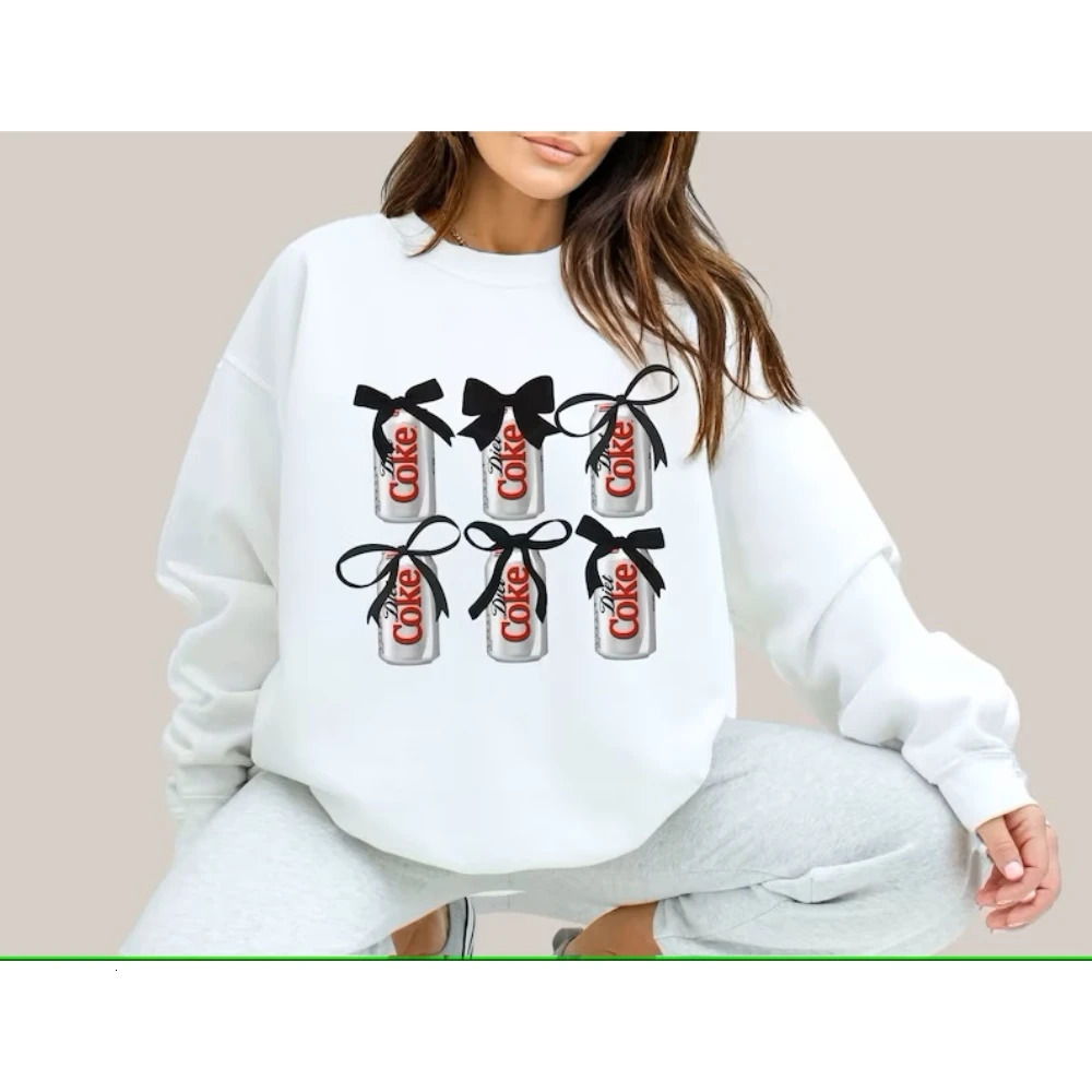 Kawaii Clothes Diet Coke Sweatshirt Coquette Ribbon Bow Shirt Dollette Trashy Y2K Cute Aesthetic Trendy Preppy Pullover Girls 240509