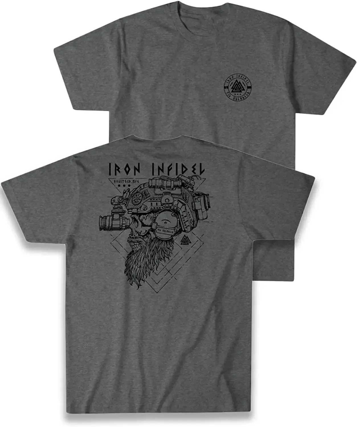 Men's T-Shirts Til Valhalla Shirt American Beard Warrior Tactical Skull T-shirt New 100% Cotton Short Sleeve O-Neck T-shirt Casual Mens Top d2405