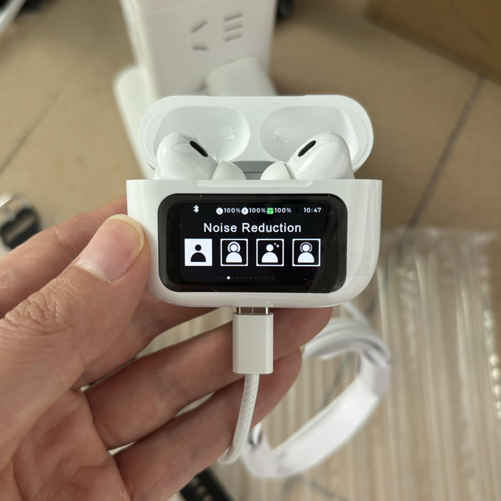 ANC ENC Noise Reduction Wireless Earphones with LCD Touch Screen A9 Pro Bluetooth Headphones