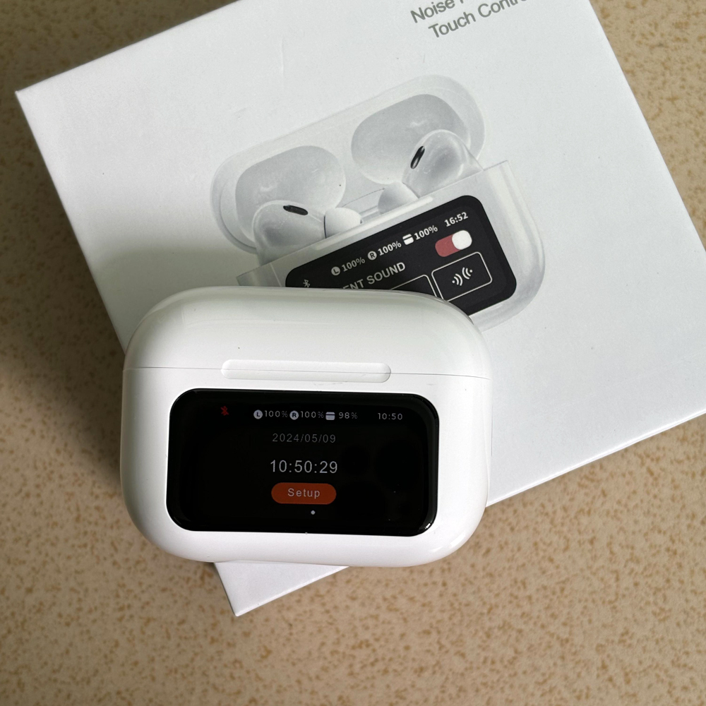 ANC ENC Noise Reduction Wireless Earphones with LCD Touch Screen A9 Pro Bluetooth Headphones