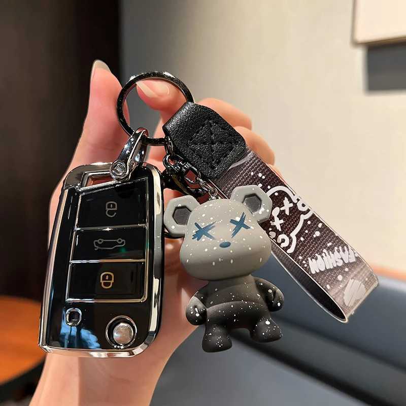 Car Key TPU Car Key Case Cover Holder Shell For VW Volkswagen Passat Polo Beetle Golf Caddy Tiguan Skoda Octavia Kodiaq Seat Leon Altea T240509