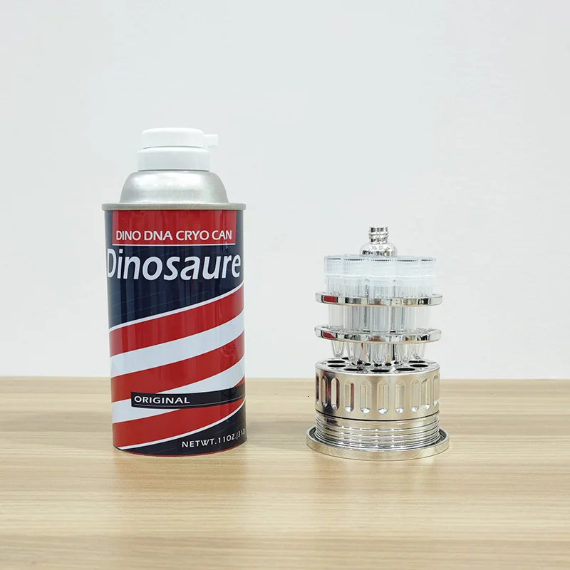 Barbasol Dennis Nedry Jurassic Park Movie Dinosaur DNA Tube Jar Canister Decoration Prop Desktop Ornament Party Gifts 240508