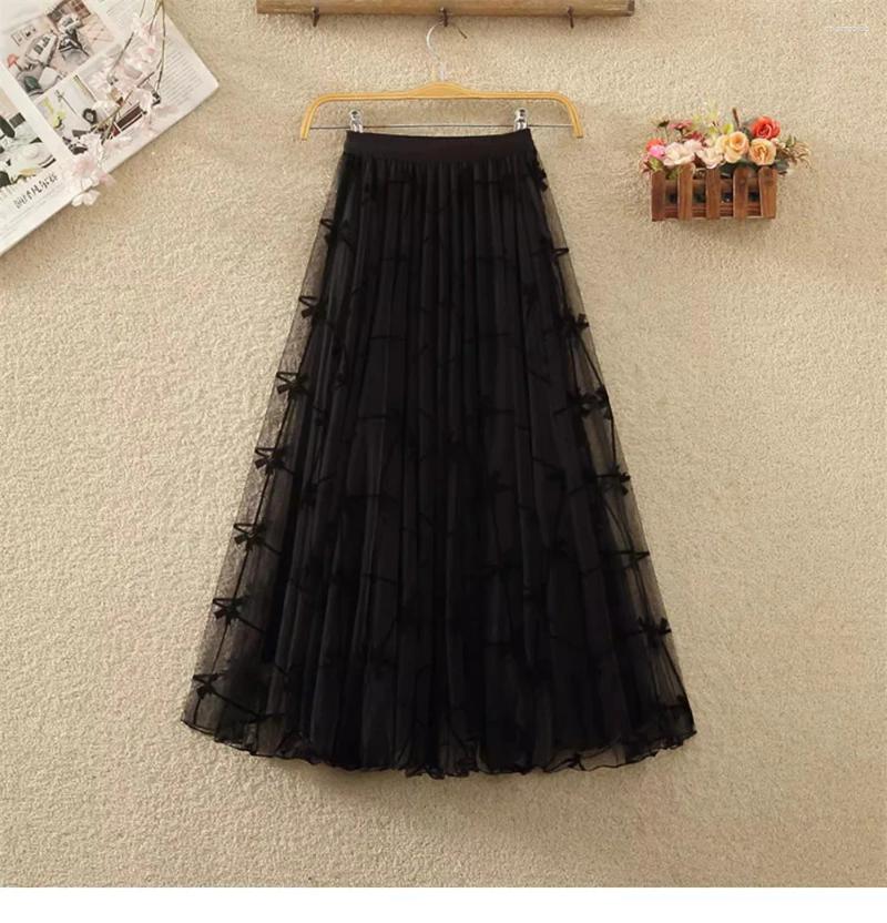 Skirts 2024 Spring Womens Skirt Korean Fashion Long Summer Autumn High Waist Midi Maxi Vintage Black