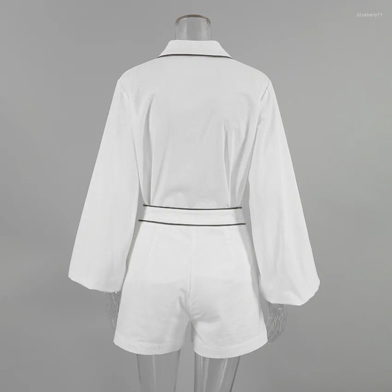 Women's Tracksuits Tow Piece Set Women Summer 2024 Casual Fashion Cotton Linen Long Sleeve Black White Contrast Shirt High Waist Shorts OTTD