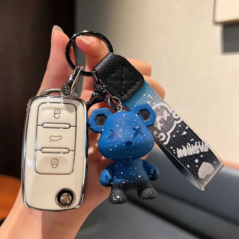 Car Key Fashion Car Key Case Full Cover Fob For VW Volkswagen Polo Golf Passat Beetle Caddy T5 Up Eos Tiguan Jetta For Skoda Octavia A5 T240509