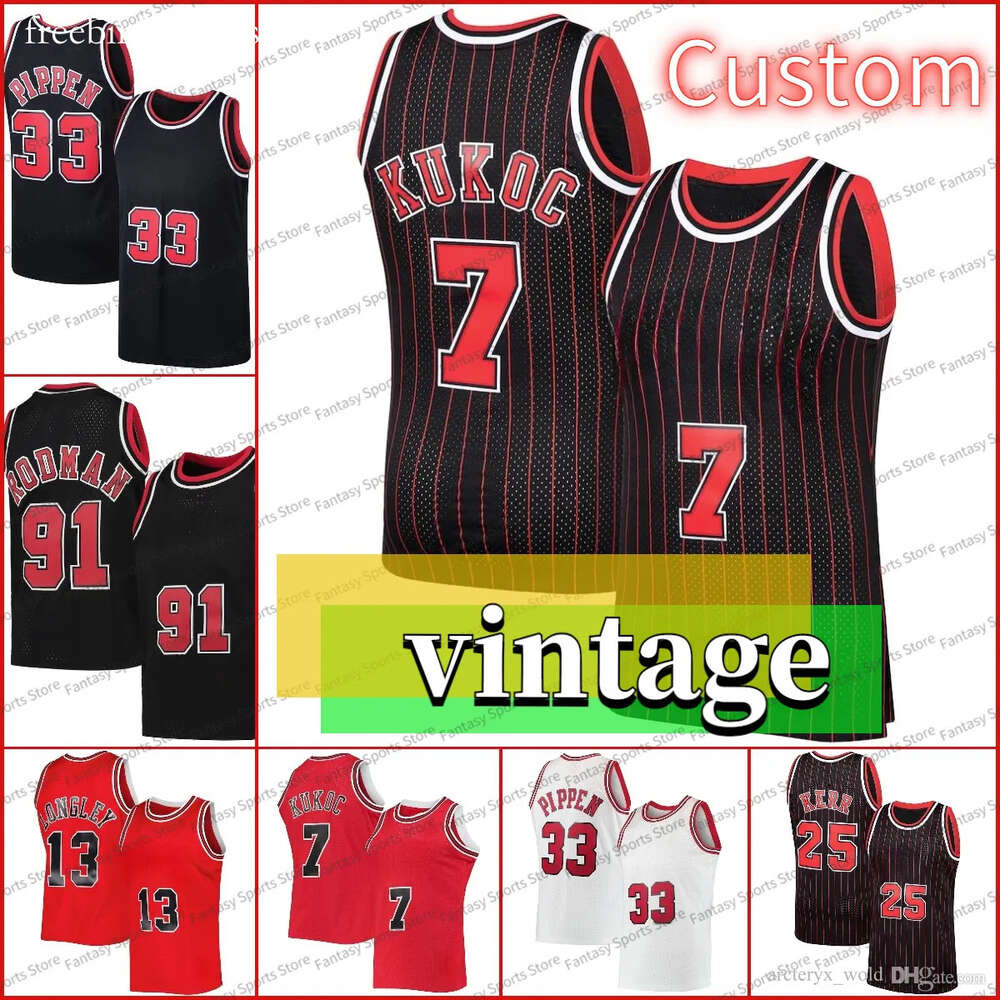 Kids Men Michael Basketball Jersey Horace Grant Steve Kerr Luc Longley Toni Kukoc 33 Pippen Rodman Rose Chi Red Classics Fans Gift ed Custom Size S-XXXL
