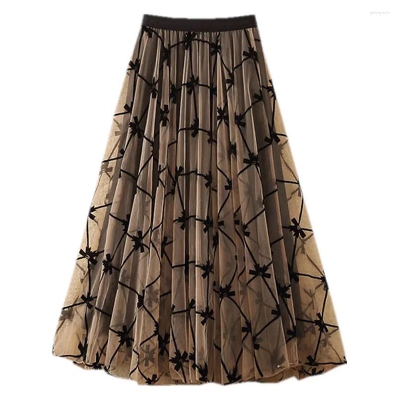 Skirts 2024 Spring Womens Skirt Korean Fashion Long Summer Autumn High Waist Midi Maxi Vintage Black