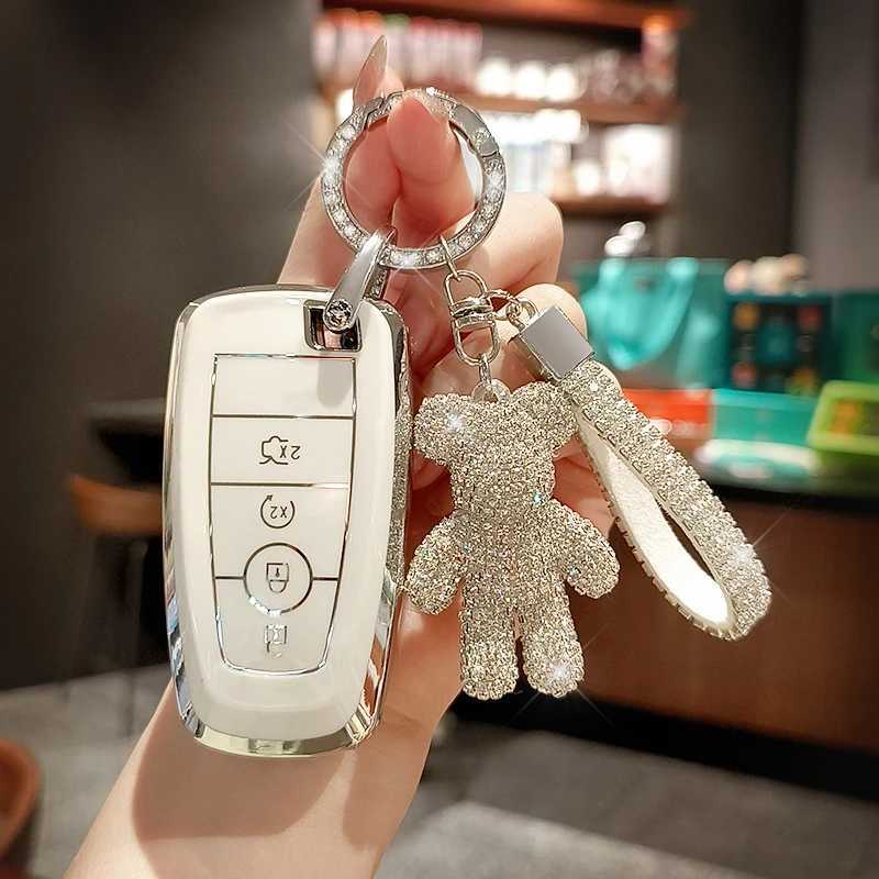 Car Key TPU Car Remote Key Case Cover Shell Fob For Ford Mustang Explorer Ecosport Edge Fusion F150 F250 F350 Protector Holder Keyless T240509