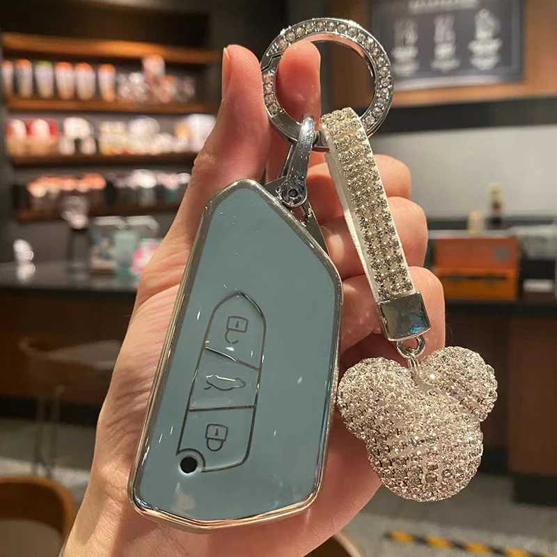 Car Key Fashion TPU Car Key Case Cover Shell For VW Volkswagen ID3 ID4 Golf 8 Cupra Skoda SEAT Octavia A8 Leon MK4 Formentor Keychain T240509