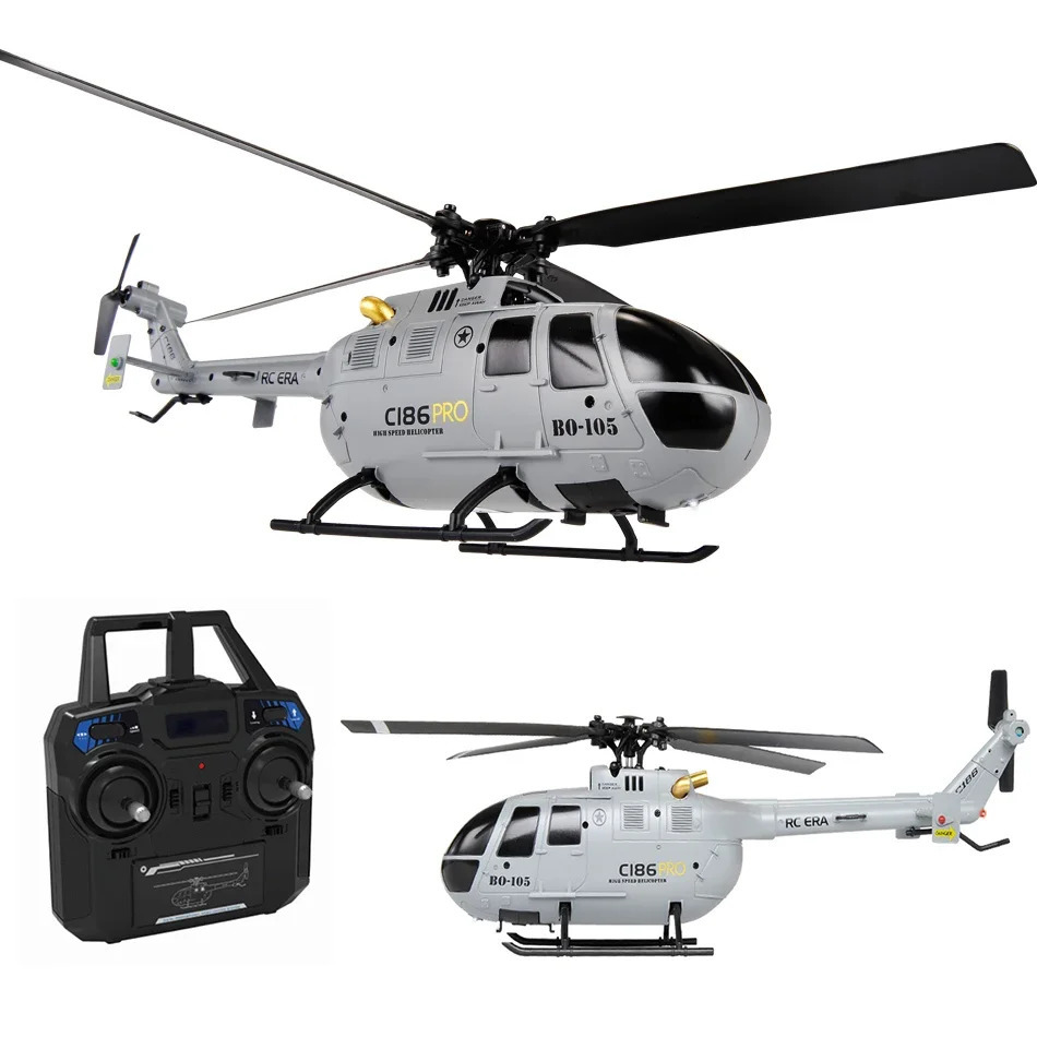 C186 Pro B105 24G RTF RC Helicopter 4 Ppropellers 6 Axis Electronic Gyroscope for Stabilization Remote Control Hobbies Toys 240508