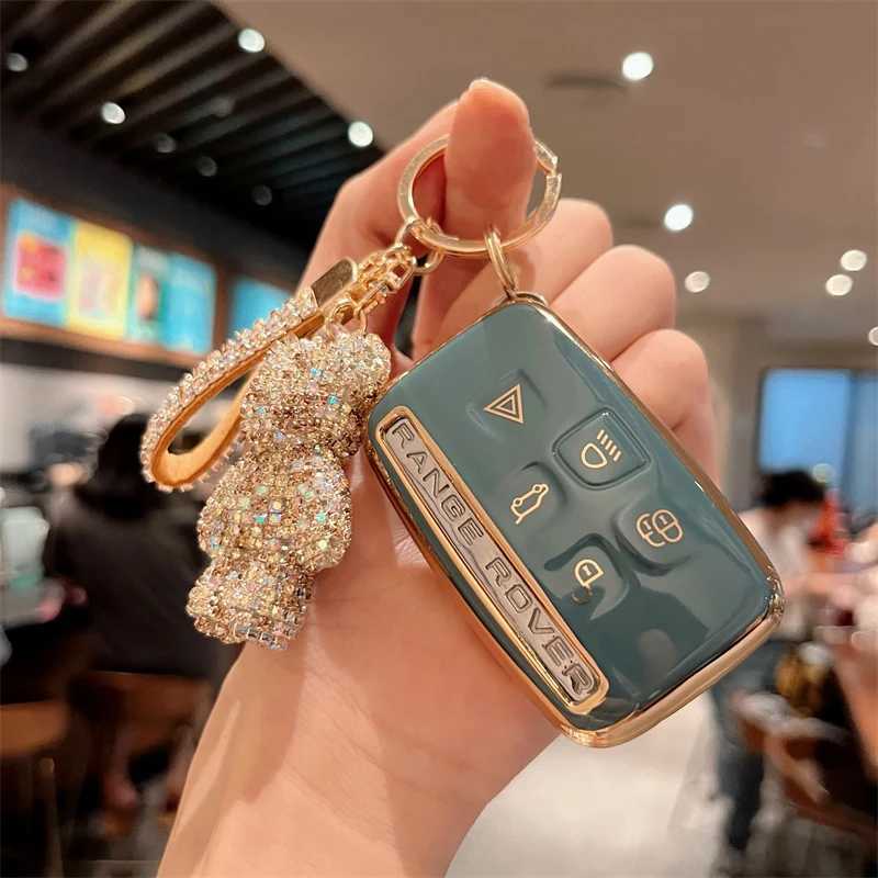 Car Key TPU Car Key Case Cover For Land Rover Discovery Range Rover Evoque Sport Velar For Jaguar XE XF XJ E-Pace F-Pace Guitar Keychain T240509