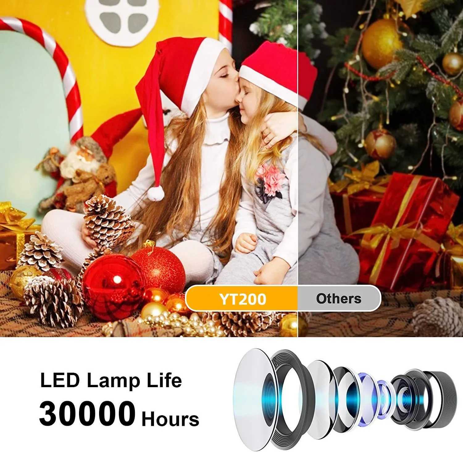 Projectors YT200 Mini Projector Portable Home Theater Laser Intelligent TV Beam LED Video Projector 4k Movie through HD Port Projector Gift J240509