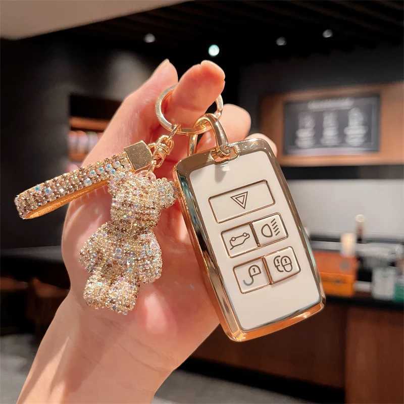 Car Key TPU Car Key Case Cover For Land Rover Discovery Range Rover Evoque Sport Velar For Jaguar XE XF XJ E-Pace F-Pace Guitar Keychain T240509