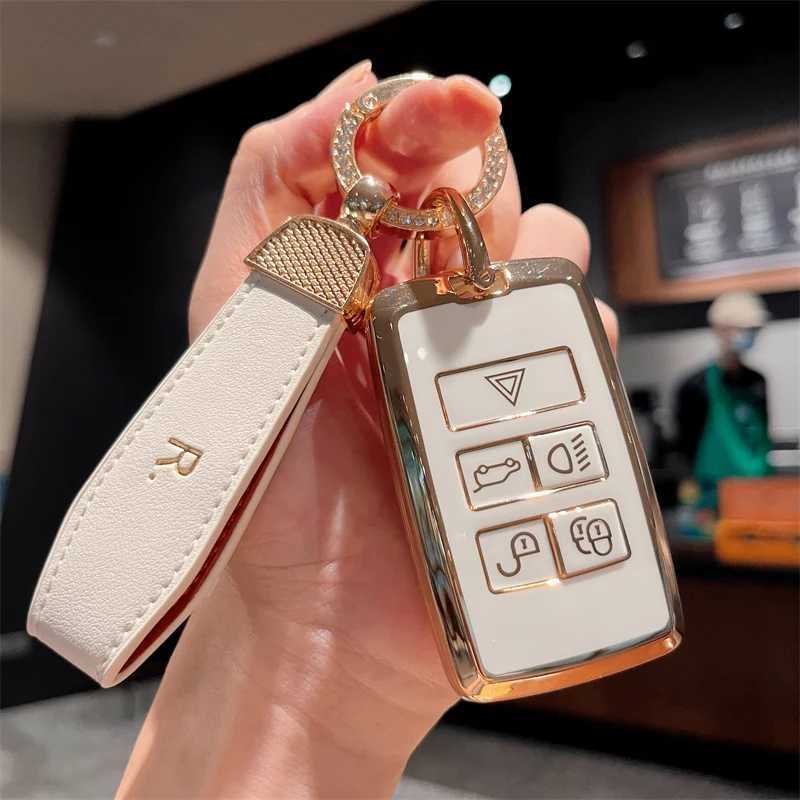 Car Key TPU Car Key Case Cover For Land Rover Discovery Range Rover Evoque Sport Velar For Jaguar XE XF XJ E-Pace F-Pace Guitar Keychain T240509