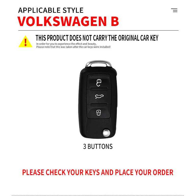Car Key Fashion Car Key Case Full Cover Fob For VW Volkswagen Polo Golf Passat Beetle Caddy T5 Up Eos Tiguan Jetta For Skoda Octavia A5 T240509