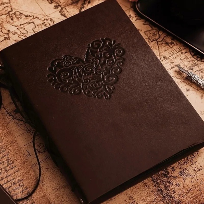 Vintage Leather Scrapbooking 30 Sheets (60 pages) Album Photo Memories Book Refillable Black Pages Kraft Papper