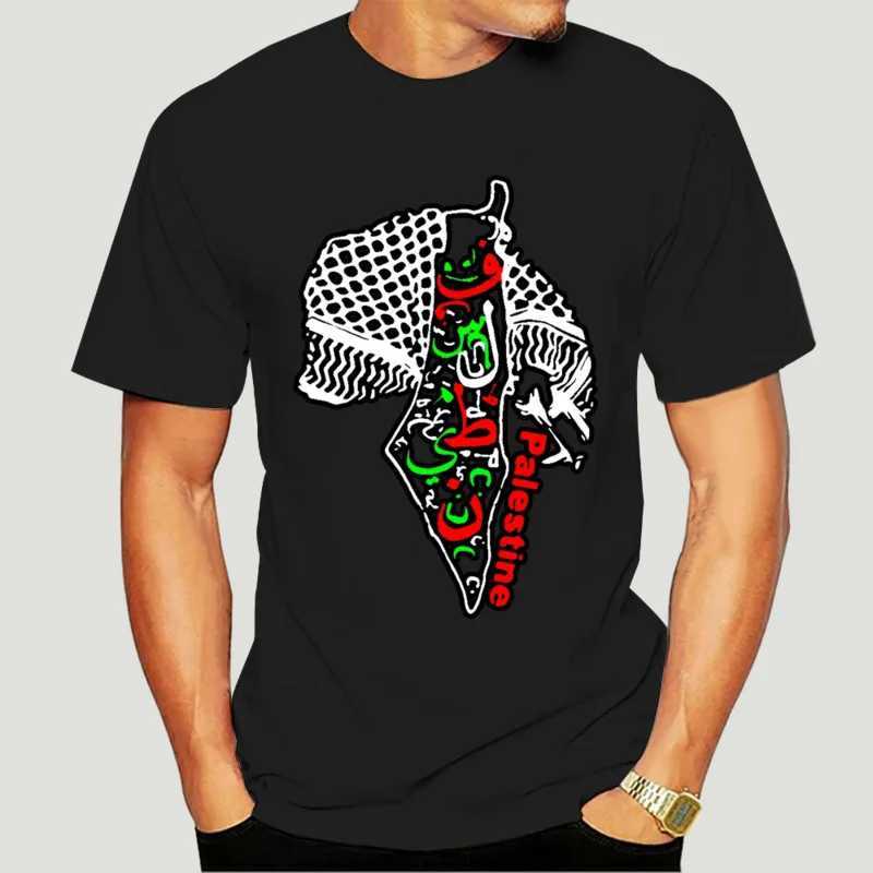 Men's T-Shirts Palestine Shemagh T-shirt and Palestine Map T-shirt 7244X T240508