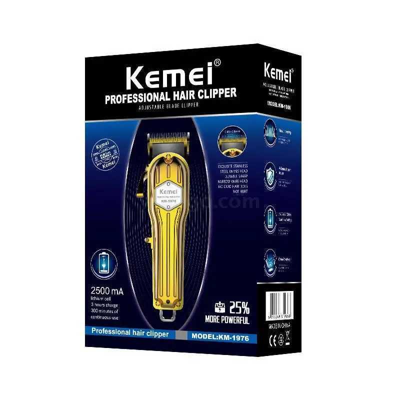 Electric Shavers Kemei 1973 1976 All Metal Shell Hair Trimmer Professional Barber Electric Hair Clipper For Men Pro Cord Cordless Haircut Machine T240